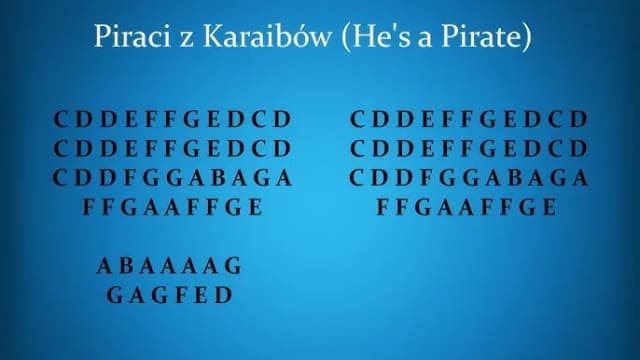 Jak zagrać na pianinie piraci z Karaibów - łatwe nuty i porady Jak zagrać na pianinie piraci z Karaibów - łatwe nuty i porady